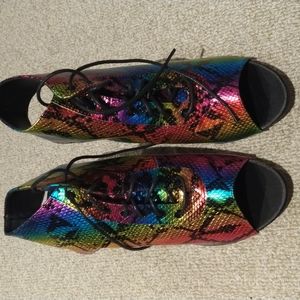 Gorgeous Rainbow Snake Sandals 🌈🐍